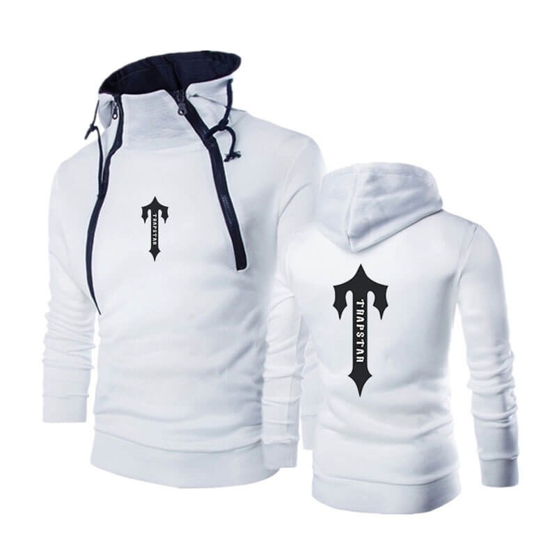 White Men\'s Trapstar Zip Up Hoodie Australia | ZO07-013