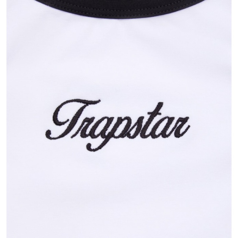 White / Black Women's Trapstar Racer Vest Top Australia | IB96-154