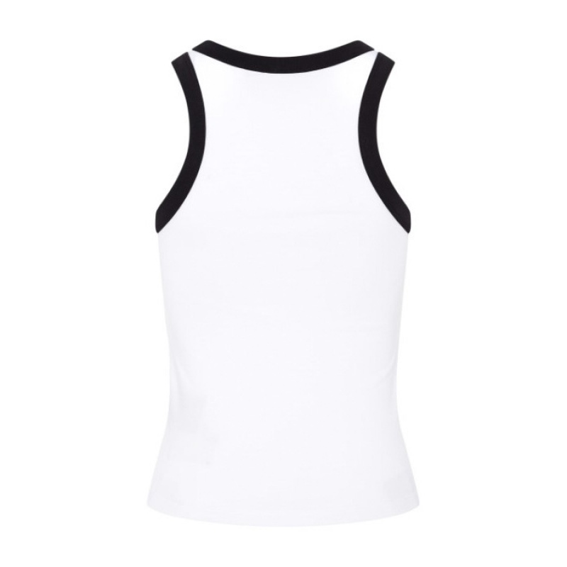 White / Black Women's Trapstar Racer Vest Top Australia | IB96-154